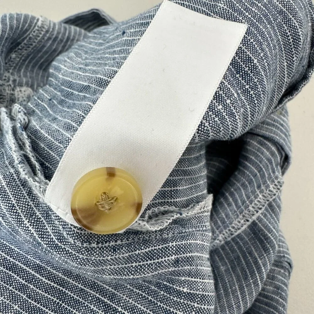 Everlane Linen Jumpsuit Blue Pinstriped Size‎ 0